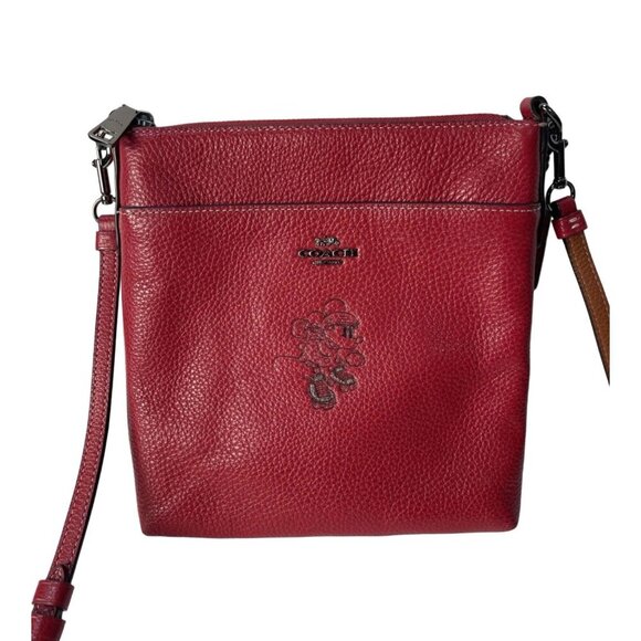 Coach Handbags - Coach Red Leather Minnie Mouse Crossbody Handbag, Disney Envelope Small